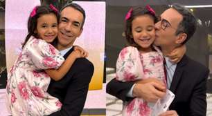 Filha de César Tralli e Ticiane se emociona ao ganhar bebê reborn em aniversário