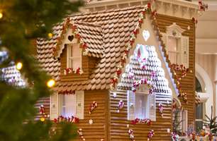 Casa de Natal comestível tem 10 mil biscoitos e 500kg de mel