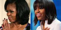 À esquerda, Michelle em novembro de 2012, com o corte antigo, e à direita o novo cabelo da primeira-dama  Foto: Getty Images 