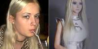 Valeria Lukyanova antes e depois de mudar sua aparência  Foto: Reprodução