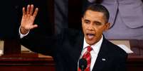 Barack Obama fez seu primeiro discurso oficial do Estado da União em 2010, seu segundo ano de mandato  Foto: AFP