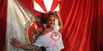 <p>Nani Moreira elogiou o desempenho de sua substituta à frente da bateria da Mocidade</p>  Foto: Celso Paiva/Terra