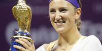 <p>A bielorussa Victoria Azarenka confirmou seu favoritismo neste domingo e derrotou a americana Serena Williams</p>  Foto: Reuters