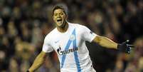 Gol fora de casa anotado por Hulk classificou o Zenit na Liga Europa  Foto: AP