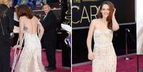 Kristen Stewart chegou ao Oscar de muletas e recebeu ajuda  Foto: Getty Images 