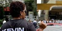 <p>Corintianos fizeram homenagem a Kevin durante manifesta&ccedil;&atilde;o na Avenida Paulista no s&aacute;bado</p>  Foto: Marcelo Pereira / Terra