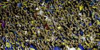 Argentinos lotaram a Bombonera para ver Riquelme, que fez sua primeira partida na Libertadores desde que retornou ao Boca Juniors. O time portenho, por&eacute;m, perdeu por 1 a 0 para o Nacional, do Uruguai  Foto: Bruno Santos / AP