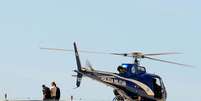 O traficante Luiz Fernando da Costa, Fernandinho Beira-Mar chega de helic&oacute;ptero para seu julgamento no Tribunal de Justi&ccedil;a do Rio de Janeiro (TJ-RJ) na manh&atilde; desta ter&ccedil;a-feira.   Foto:  Luiz Roberto Lima / Futura Press