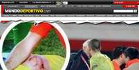 Imagem de jornal espanhol mostra o joelho ensanguentado de Mascherano  Foto: Sport / Reprodução