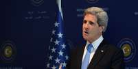 John Kerry discursa em Istambul: o secretário norte-americano faz uma visita de dez dias ao Oriente Médio, à Europa e à Ásia  Foto: AP