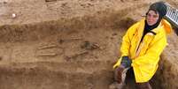 Cientistas descobriram na Fran&ccedil;a uma necr&oacute;pole de 2,2 mil anos com corpos de guerreiros e mulheres  Foto: AFP