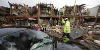 Imagem mostra destrui&ccedil;&atilde;o causada por explos&atilde;o em West, no Texas  Foto: AP