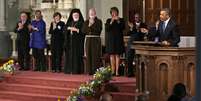 Obama discursa na catedral de Boston diante de duas mil pessoas  Foto: AP