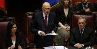Napolitano toma posse como presidente da Itália durante sessão conjunta do Parlamento do país  Foto: Reuters