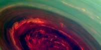 <p>Furacão registrado em Saturno é 20 vezes maior e mais poderoso que fenômeno similar na Terra</p>  Foto: NASA/JPL-Caltech/SSI / Divulgação