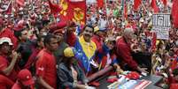 Maduro participou de um ato chavista pelo Dia do Trabalho   Foto: AP