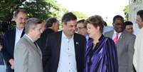 Presidente Dilma Rousseff e senador Aécio Neves (PSDB-MG) participaram da abertura da 79ª Expozebu nesta sexta-feira em Uberaba  Foto: Rubio Marra/ABCZ / Divulgação