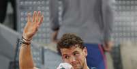<p>Dimitrov comemora vitória sobre Djokovic em Madri</p>  Foto: EFE