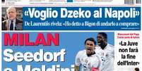 Capa do jornal Corriere dello Sport aponta que Seedorf será o próximo técnico do Milan; agente do jogador não confirma  Foto: Corriere dello Sport / Reprodução