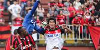<p>Marcelo Moreno marcou de cabeça seu gol para o Flamengo</p>  Foto: Joka Madruga / Futura Press