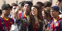 <p>Marquezine acompanhou Neymar na viagem a Barcelona</p>  Foto: EFE