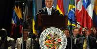 Anfitrião, o presidente Otto Pérez Molina discursou na abertura da Assembleia Geral da Organização dos Estados Americanos (OEA)  Foto: EFE