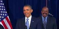 Equipe n&atilde;o entregou discurso para o presidente ler em evento e acabou virando piada do pr&oacute;prio Obama.  Foto: Reprodu&ccedil;&atilde;o