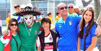 <p>Torcedores se enfeitaram para assistir a partida entre México e Itália</p>  Foto: Daniel Ramalho / Terra