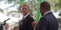 Obama participa de coletiva de imprensa com o presidente senegalês, Macky Sall, em Dacar  Foto: AP