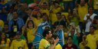 <p>Fred e Neymar se destacaram na vitória brasileira</p>  Foto: Daniel Ramalho / Terra