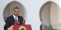 Obama fala durante a entrevista coletiva na Tanzânia  Foto: AFP