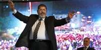 <p>Mohamed Mursi, durante a campanha de 2012</p>  Foto: AP