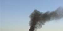 A fumaça provocada pela explosão da aeronave era vista de longe  Foto: Especial para Terra