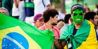 <p>Manifestante com máscara do Hulk protesta pelas ruas de Natal, no Rio Grande do Norte</p>  Foto: Léo Carioca / vc repórter