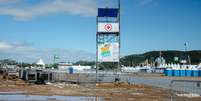 <p>Estrutura montada no Campus Fidei, em Guaratiba, durante a Jornada Mundial da Juventude, não foi suficiente para conter chuva</p>  Foto: Maurício Tonetto / Terra