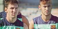 <p>Neymar postou foto ao lado do argentino Lionel Messi em seu primeiro dia de atividades no Barcelona</p>  Foto: Instagram / Reprodução
