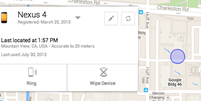 Ferramenta permite localizar em mapa os dispositivos Android  Foto: Divulgação