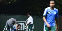 <p>Vin&iacute;cius se lesionou em menos de 5 minutos de treino</p>  Foto: Fernando Borges / Terra