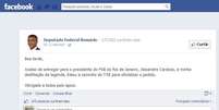 O deputado federal Romário anunciou pelo Facebook sua saída do PSB  Foto: Facebook / Reprodução