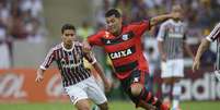 <p>Estreante do dia no Flamengo, André Santos fez boa partida pelo time rubro-negro</p>  Foto: Fernando Cazaes / Photocamera