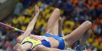 <p>Sueca Emma Green-Tregaro provocou pol&ecirc;mica por causa de lei&nbsp;aprovada em junho na R&uacute;ssia</p>  Foto: AFP