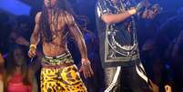 Os rappers Lil Wayne e 2 Chainz, que atualmente excursionam juntos pelos EUA com o colega T.I.  Foto: Getty Images 