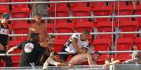 <p>Confusão foi generalizada no Estádio Mané Garrincha</p>  Foto: Francisco Stuckert / Agência Lance