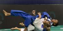 &Eacute;rika Miranda aplica ippon Sundberg nas quartas de final  Foto: Leandra Benjamin/MPIX/Fotocom / Divulga&ccedil;&atilde;o