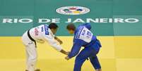 <p>Bruno Mendon&ccedil;a sofreu com t&aacute;tica de rival e viu o sonho de uma medalha no Mundial acabar nas oitavas de final</p>  Foto: Marcio Rodrigues/MPIX/Fotocom / Divulga&ccedil;&atilde;o