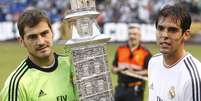 Iker Casillas e Kaká erguem o troféu do Teresa Herrera  Foto: EFE