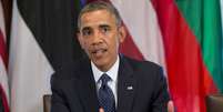 O presidente americano, Barack Obama, em pronunciamento à imprensa na Casa Branca  Foto: AP