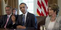 Obama falou à imprensa durante um encontro com parlamentares americanos na Casa Branca  Foto: AP