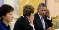 Em meio a tensão por espionagem, presidentes Dilma Rousseff e Barack Obama sentam lado a lado em reunião do G20 na Rússia  Foto: Pablo Martinez Monsivais/Pool  / Reuters