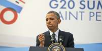 <p>Barack Obama concedeu entrevista coletiva durante encontro do G20 na Rússia</p>  Foto: AP